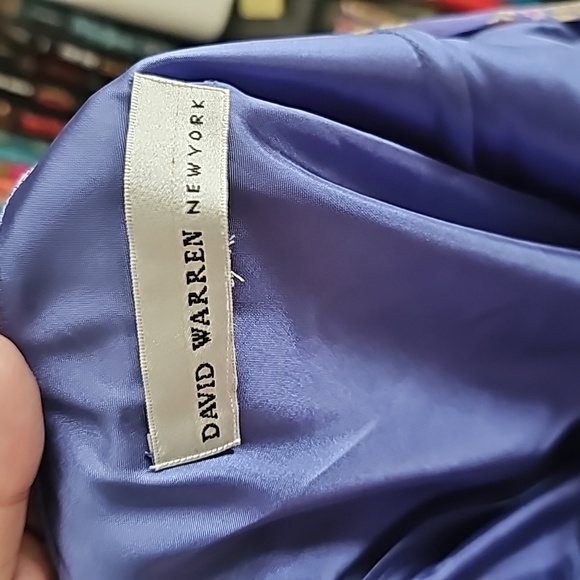 David Warren New York silk purple floral dress w. Semi sheer Cardigan - Picture 8 of 10